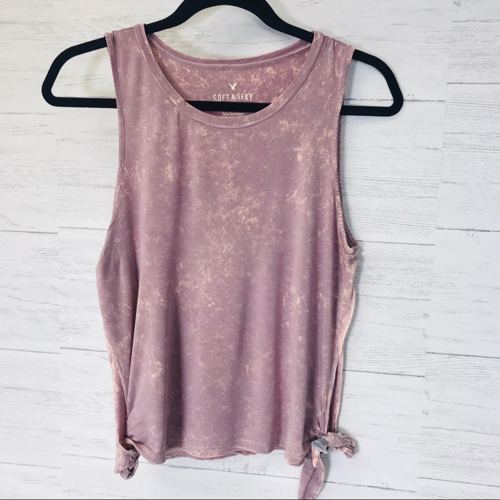 AMERICAN EAGLE Soft & Sexy Side Tie Tie Dye Top
